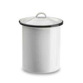 Puszka / Pojemnik na produkty sypkie emaliowany OLKUSKIE WYROBY EMALIOWANE 1,7 l OWE White