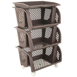 Regał łazienkowy z szufladami plastikowy FOUR RACK BROWN