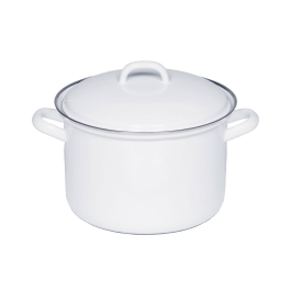 RIESS Classic Weiss 4,5 l - garnek emaliowany z pokrywką