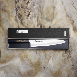 SAKAI TAKAYUKI Urushi Saiu 24 cm - japoński nóż szefa kuchni ze stali damasceńskiej