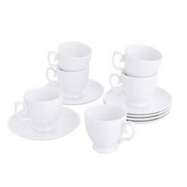 Serwis kawowy porcelanowy MARIAPAULA BIAŁA na 6 osób (12 el.)