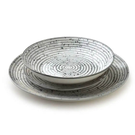 Serwis obiadowy porcelanowy AFFEK DESIGN STRIPES GREY na 6 osób (18 el.)
