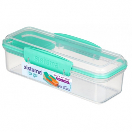 SISTEMA To Go Snack Attack 0,41 l miętowy - lunch box / śniadaniówka plastikowa dwukomorowa