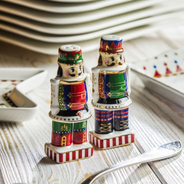 Solniczka i pieprzniczka porcelanowe NUTCRACKER