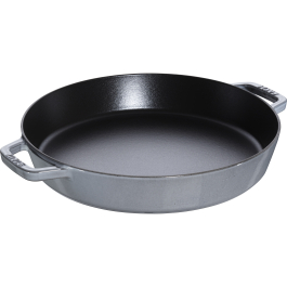 STAUB 34 cm - patelnia żeliwna emaliowana z dwoma uchwytami