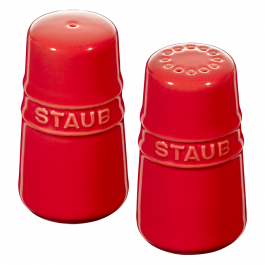 STAUB Serving czerwone - solniczka i pieprzniczka ceramiczne