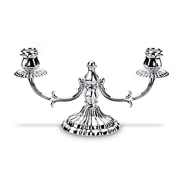 Świecznik ramienny platerowany IZAURA SREBRNY 14,6 cm