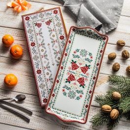 Talerz / półmisek świąteczny porcelanowy EASY LIFE CHRISTMAS FOLK 35 x 15 cm