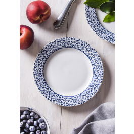Talerz deserowy porcelanowy LAURA ASHLEY FLORIS BIAŁY 18 cm