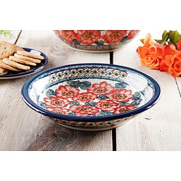 BOLESŁAWIEC GU-1002 DEK. 124 ART. 22cm - talerz obiadowy głęboki ceramiczny