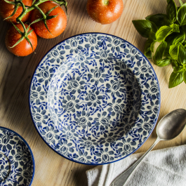 Talerz obiadowy głęboki ceramiczny Manufaktura Bolesławiec 23,5 cm - dek. AS53