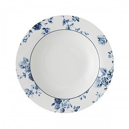 Talerz obiadowy głęboki porcelanowy LAURA ASHLEY CHINA ROSE BIAŁY 22 cm