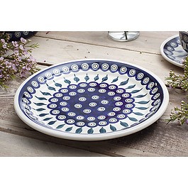 Talerz obiadowy płytki Bolesławiec 25 cm - dek. 56