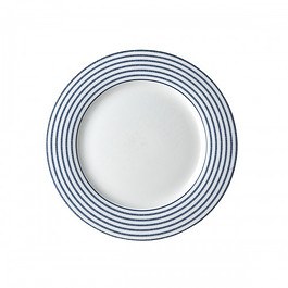 Talerz obiadowy porcelanowy LAURA ASHLEY CANDY STRIPE BIAŁY 23 cm