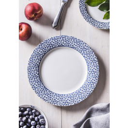 Talerz obiadowy porcelanowy LAURA ASHLEY FLORIS BIAŁY 23 cm