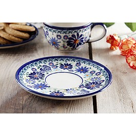 BOLESŁAWIEC GU-8831 DEK. DU126 16 cm - talerzyk / spodek ceramiczny