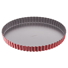 TEFAL Delibake Tarta 28 cm czerwona - forma do pieczenia tarty z wyjmowanym dnem stalowa