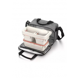 TESCOMA Freshbox szara – torba termoizolacyjna z 3 pojemnikami na lunch