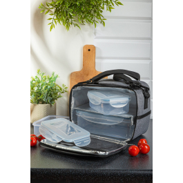 TESCOMA Freshbox - torba termoizolacyjna poliestrowa z 3 pojemnikami na lunch