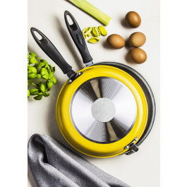 TESCOMA Presto Yellow 26 cm żółta - patelnia do naleśników i omletów nieprzywierająca dwustronna