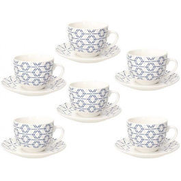 TOGNANA Down Town 270 ml 6 szt. - filiżanki do kawy i herbaty porcelanowe ze spodkami