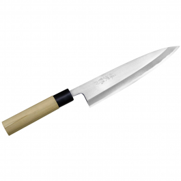 TOJIRO Shirogami 21 cm beżowy - nóż Deba ze stali węglowej