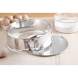 Tortownica okrągła z wyjmowanym dnem metalowa SNB TORT BEZOWY 22 cm