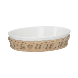 LA PORCELLANA BIANCA Midollino 30 x 20 cm - wiklinowy koszyk / podstawka pod naczynie żaroodporne do zapiekania