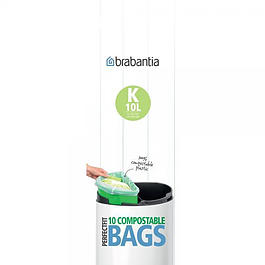 Worki na śmieci biodegradowalne z taśmą BRABANTIA BIO 10 l 10 szt.