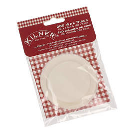 KILNER Jams Disc 200 szt. białe - woskowe dyski do słoików