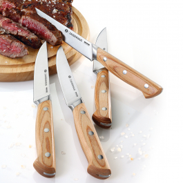 ZASSENHAUS Meat Knives 4 szt. jasnobrązowe - noże do steków ze stali nierdzewnej