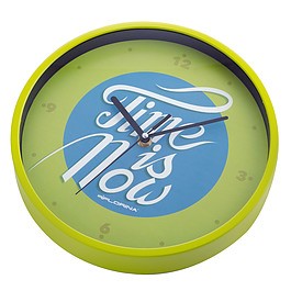 Zegar ścienny plastikowy FLORINA TIME IS NOW ZIELONY 25 cm