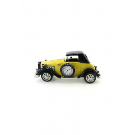 Zegar stojący auto metalowy MOBIL ŻÓŁTY 10 cm