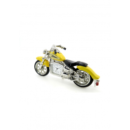 Zegar stojący motocykl metalowy MOTA ŻÓŁTY 11 cm