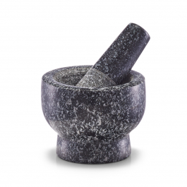 ZELLER Mortar 9 cm - moździerz kuchenny do przypraw i ziół granitowy z tłuczkiem