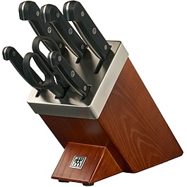 ZWILLING Gourmet 7 el. czarne - noże kuchenne ze stali nierdzewnej w bloku samoostrzącym
