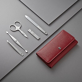 ZWILLING Twinox 6 el. czerwony - zestaw do paznokci podróżny ze stali nierdzewnej w etui