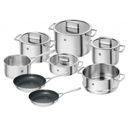 ZWILLING Vitality - zestaw 5 garnków ze stali nierdzewnej z pokrywkami i 2 patelni nieprzywierających