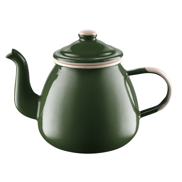 Dzbanek do herbaty / Imbryk emaliowany OLKUSKIE WYROBY EMALIOWANE 1,4 l OWE Green