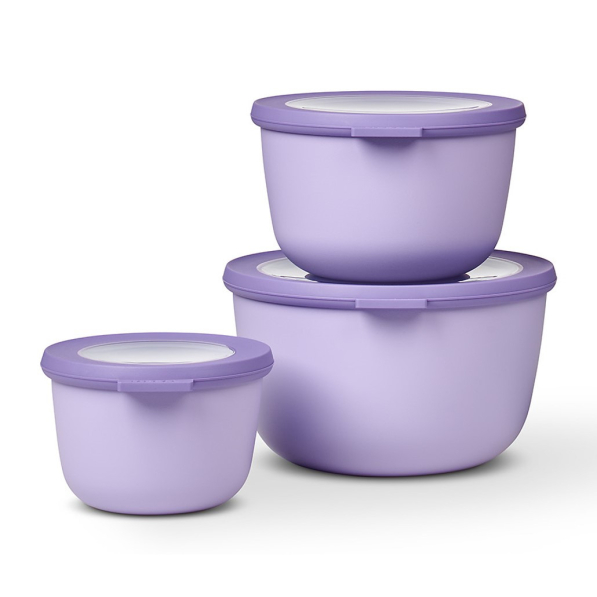 MEPAL Cirqula Nordic Lilac 3 szt. - miski kuchenne plastikowe z pokrywkami