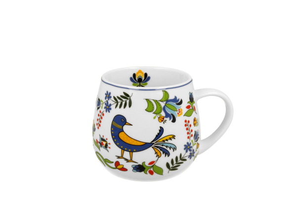 Kubek porcelanowy baryłka DUO ETNO PTASZEK KASZUBSKI 430 ml