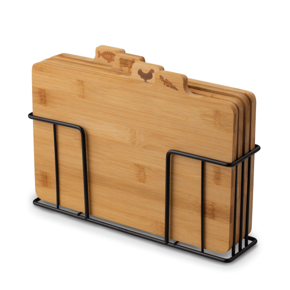 Deski do krojenia bambusowe ze stojakiem KONIGHOFFER CEDAR 4 szt.