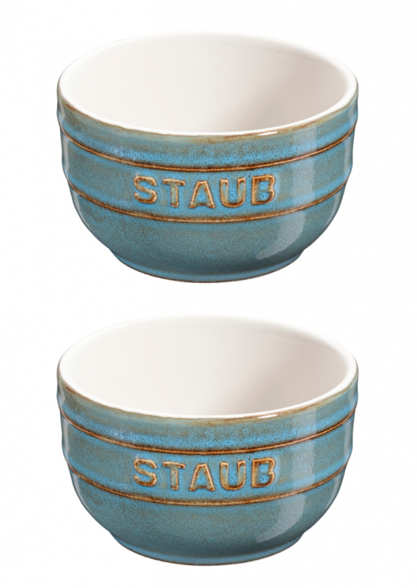 STAUB XS-Minis 2 szt. błękitne - kokilki / naczynia do zapiekania ceramiczne
