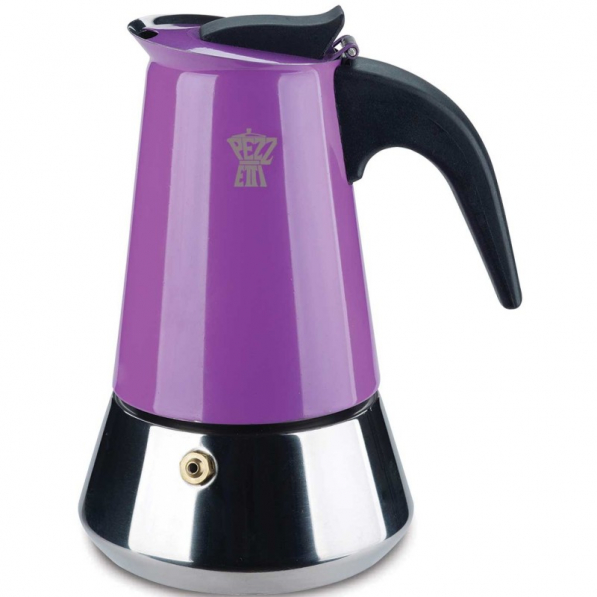PEZZETTI Steelexpress fioletowa na 4 filiżanki espresso (4 tz) - kawiarka stalowa ciśnieniowa