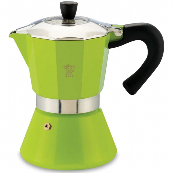 PEZZETTI Bellexpress zielona II na 6 filiżanek espresso (6 tz) - kawiarka aluminiowa ciśnieniowa