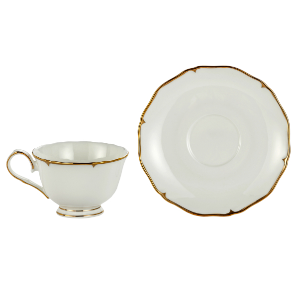 Filiżanki do kawy i herbaty porcelanowe ze spodkami 225 ml 2 szt.