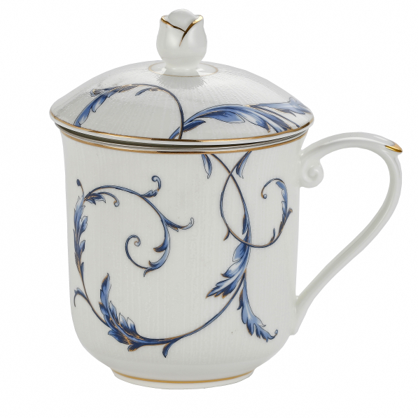 Kubek porcelanowy z zaparzaczem i pokrywką 380 ml