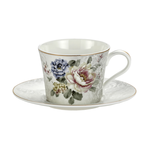 Filiżanka do kawy i herbaty porcelanowa ze spodkiem 230 ml