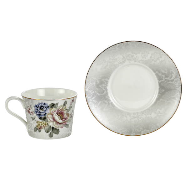 Filiżanka do kawy i herbaty porcelanowa ze spodkiem 230 ml