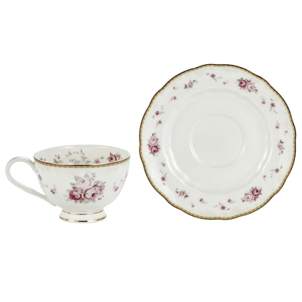 Filiżanki do kawy i herbaty porcelanowe ze spodkami 250 ml 2 szt.
